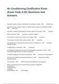 Air Conditioning Certification Exam &lpar;Exam Code A-02&rpar; Questions And Answers