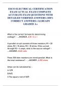 ESCO ELECTRICAL CERTIFICATION  EXAM ACTUAL EXAM COMPLETE  ACCURATE EXAM QUESTIONS WITH  DETAILED VERIFIED ANSWERS &lpar;100&percnt;  CORRECT ANSWERS&rpar; &sol;ALREADY  GRADED A&plus;