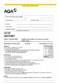 AQA GCSE HISTORY Paper 1 Section B&sol;B&colon; Conflict and tension&colon; the inter-war years&comma; 1918&ndash;1939 MAY 2024 Question Paper and Mark Scheme