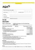 AQA GCSE HISTORY Paper 1 Section B&sol;A&colon; Conflict and tension&colon; the First World War&comma; 1894&ndash;1918 MAY 2024 Question Paper and Mark Scheme