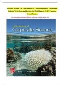 Solutions Manual For Fundamentals of Corporate Finance&comma; 14th Edition by Ross&comma; Westerfield&comma; and Jordan&comma; Verified Chapters 1 - 27&comma; Complete A&plus; Guide