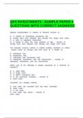 QFA INVESTMENTS - SAMPLE PAPER 4 QUESTIONS WITH CORRECT ANSWERS&period;