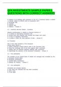 QFA INVESTMENTS SAMPLE PAPER 1 QUESTIONS WITH CORRECT ANSWERS