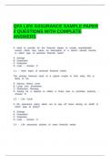 QFA LIFE ASSURANCE SAMPLE PAPER 2 QUESTIONS WITH COMPLETE ANSWERS&period;