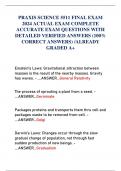 PRAXIS SCIENCE 5511 FINAL EXAM  2024 ACTUAL EXAM COMPLETE  ACCURATE EXAM QUESTIONS WITH  DETAILED VERIFIED ANSWERS &lpar;100&percnt;  CORRECT ANSWERS&rpar; &sol;ALREADY  GRADED A&plus;