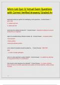 Micro Lab Quiz 3&sol; Actual Exam Questions  with Correct Verified Answers&sol; Graded A&plus;