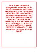TEST BANK for Medical Emergencies&colon; Essentials for the Dental Professional&comma; 2nd Edition EXAM WITH ACTUAL QUESTIONS AND COMPLETE 100&percnt;CORRECT ANSWERS WITH VERIFIED AND WELL EXPLAINEDRATIONALES ALREADY GRADED A&plus; BY EXPERTS &vert;LATEST VERSION 2024 WITH GUARANTEED