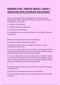 NURSING 4530 - MENTAL HEALTH - EXAM 1 QUESTIONS WITH COMPLETE SOLUTIONS&excl;&excl;