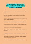 NUTRITION ATI PROCTORED 2024&sol;2025 EXAM WITH 100&percnt; CORRECT ANSWERS