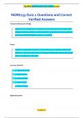 NGR6733 Quiz 1 Questions and Correct  Verified Answers