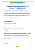 NP1 Exam 1 Review Questions and  Correct Verified Answers