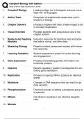 Campbell Biology 12th Edition ACTUAL QUESTIONS AND CORRECT ANSWERS 100&percnt; GRADE A&plus;