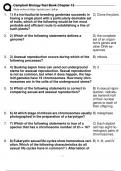 Campbell Biology Test Bank Chapter 13 ACTUAL QUESTIONS AND CORRECT ANSWERS 100&percnt; GRADE A&plus;
