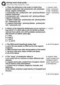 Biology exam study guide ACTUAL QUESTIONS AND CORRECT ANSWERS 100&percnt; GRADE A&plus;