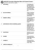 WGU D077 Concepts in Marketing&comma; Sales&comma; and Customer Contact Exam &lpar;Latest &rpar; New Full Exam Questions and Answers 100&percnt; Correct