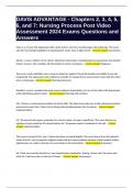 DAVIS ADVANTAGE - Chapters 2&comma; 3&comma; 4&comma; 5&comma; 6&comma; and 7 Nursing Process Post Video Assessment 2024 Exams