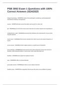 PSB 3002 Exam 1 Questions with 100&percnt; Correct Answers 2024&sol;2025