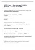 PSB Exam 2 Questions with 100&percnt; Correct Answers 2024&sol;2025