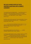EDF 6222 GUIDED NOTES UP UNTIL MIDTERM QUESTIONS WITH CORRECT ANSWERS&excl;&excl;
