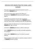 OREGON STATE BOARD PRACTICE EXAM&colon; LAWS  & RULES