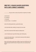 DBB TEST 1 ONLINE QUIZZES QUESTIONS WITH 100&percnt; CORRECT ANSWERS&excl;&excl;