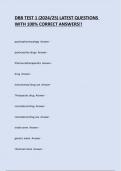 DBB TEST 1 &lpar;2024&sol;25&rpar; LATEST QUESTIONS WITH 100&percnt; CORRECT ANSWERS&excl;&excl;