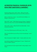 ACCREDITED FINANCIAL COUNSELOR AFCPE EXAM PREP QUESTIONS & ANSWERS&excl;&excl;