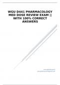 WGU D441 Pharmacology Med Dose Review Exam &vert;&vert; With 100&percnt; Correct Answers
