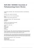 NUR 2063 &sol; NUR2063&colon; Essentials of Pathophysiology Exam 2 Review