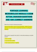 PORTAGE LEARNING&colon; MICROBIOLOGY MODULE 5 EXAM ACTUAL 2025&sol;2026 QUESTIONS AND 100&percnt; CORRECT ANSWERS