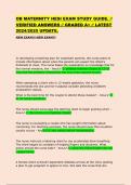 OB MATERNITY HESI EXAM STUDY GUIDE&period; &sol;&sol;  VERIFIED ANSWERS &sol;&sol; GRADED A&plus; &sol;&sol; LATEST  2024&sol;2025 UPDATE&period; NEW EXAM&excl;&excl;&excl; NEW EXAM&excl;&excl;&excl;