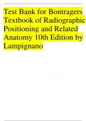Test bank for bontragers textbook of radiographic positioning and re