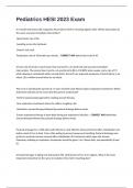 PEDIATRICS HESI EXAM 2023&period; Questions And Verified Answers 