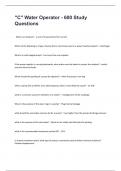 C Water Operator - 600 Study Questions