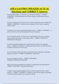 APEA GASTRO UPDATED ACTUAL Questions and CORRECT Answers