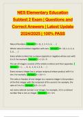 NES Elementary Education Subtest 2 Exam &vert; Questions and Correct Answers &vert; Latest Update 2024&sol;2025 &vert; 100&percnt; PASS