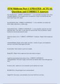 ITM Exam &lpar;Part 1&rpar; UPDATED ACTUAL  Questions and CORRECT Answers