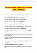 OQ TRAINING EXAM QUESTIONS AND ANSWERS