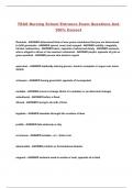 TEAS Nursing School Entrance Exam Questions And 100&percnt; Correct