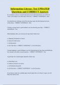 Information Literacy  Bundled Exam Questions and CORRECT Answers