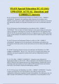 TExES Special Education   Bundled Exam Questions and CORRECT Answers