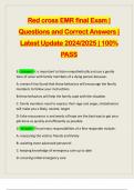 Red cross EMR final Exam &vert; Questions and Correct Answers &vert; Latest Update 2024&sol;2025 &vert; 100&percnt; PASS