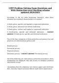 CIPP Problem Solving Exam Questions and With Distinction level Marking scheme updated 2024&sol;2025