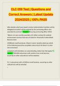 CLC 059 Test &vert; Questions and Correct Answers &vert; Latest Update 2024&sol;2025 &vert; 100&percnt; PASS