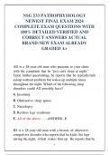NSG 533 PATHOPHYSIOLOGY  NEWEST FINAL EXAM 2024  COMPLETE EXAM QUESTIONS WITH  100&percnt; DETAILED VERIFIED AND  CORRECT ANSWERS ACTUAL  BRAND-NEW EXAM ALREADY GRADED A&plus;