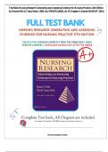 Test Bank Nursing Research Generating and Assessing Evidence for Nursing Practice 11th Edition by Denise Polit & Cheryl Beck&comma; ISBN No&semi; 9781975110642&comma; all 33 Chapters Covered &lpar;NEWEST 2024&rpar;