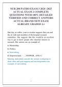 NUR 280 PATHO EXAM 3 2024 -2025 ACTUAL EXAM 2 COMPLETE QUESTIONS WITH 100&percnt; DETAILED  VERIFIED AND CORRECT ANSWERS ACTUAL BRAND-NEW EXAM  ALREADY GRADED A&plus;