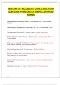 NBRC RRT EXIT EXAM LATEST 2024 ACTUAL EXAM&vert; COMPLETE REAL EXAM QUESTIONS AND CORRECT VERIFIED ANSWERS&sol; ALREADY GRADED A&plus;&vert; REGISTERED RESPIRATORY THERAPIST NBRC EXAM REVIEW&vert;