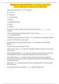 Michigan Residential Builder Licensing Exam With Correct Questions And Answers 2024&sol;2025