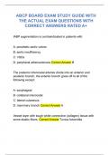 ABCP BOARD EXAM STUDY GUIDE WITH  THE ACTUAL EXAM QUESTIONS WITH  CORRECT ANSWERS RATED A&plus;